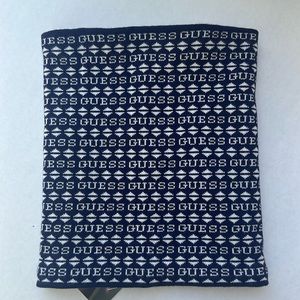 New Guess Blue and White Patterned Scarf